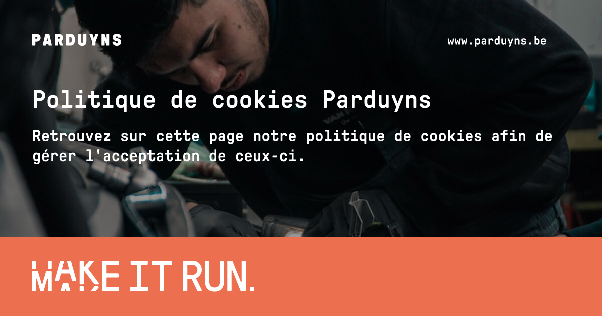 Politique de cookies Parduyns